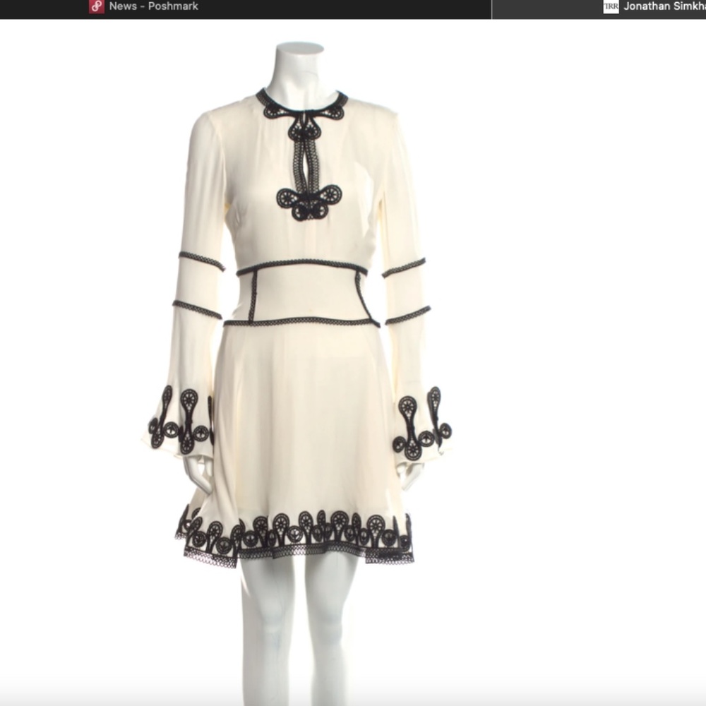 Jonathan Simkhai mini dress size 4 with embroidered accents